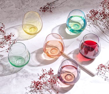 colorful wine glasses