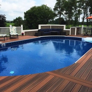 surround deck with above ground pool