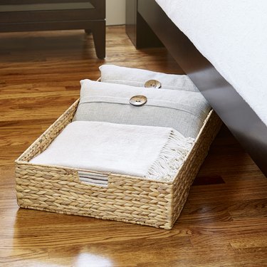 under bed storage ideas woven bin with handles