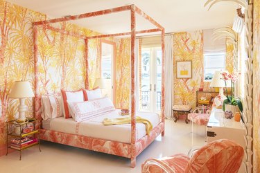 yellow and orange bedroom design