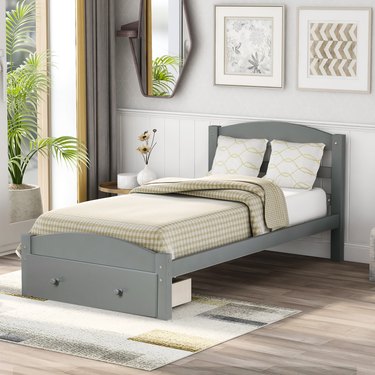 Grey twin bed