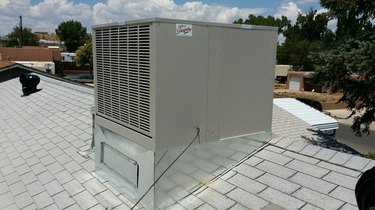 A swamp cooler on a roof