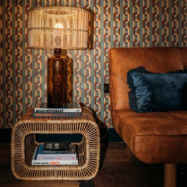 rattan furniture in retro living room