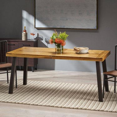 Sparta Acacia Wood Rectangle Dining Table, $259.99