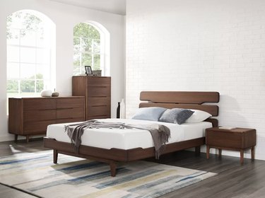 Modern bedroom set in wood