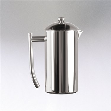 Silver stainless steel French press