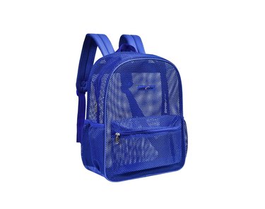 blue mesh backpack