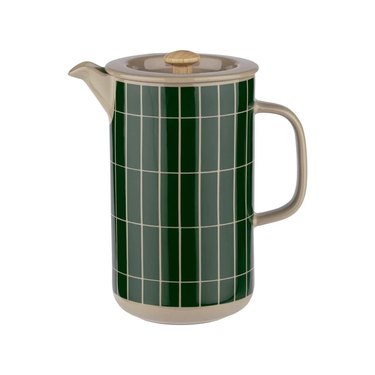 French press with green design