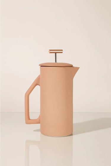 Light brown colored ceramic French press