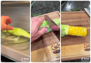 Hack for quickly shucking corn