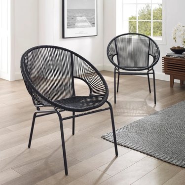 Indoor/outdoor black chairs