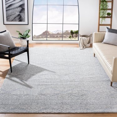 Grey patterned area rug