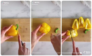How to cut bell peppers without getting seeds everywhere