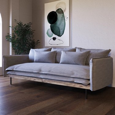 sofa with double layer of cushions