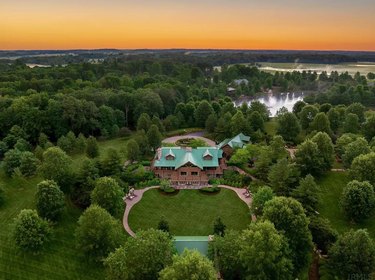 Aerial view of a large estate