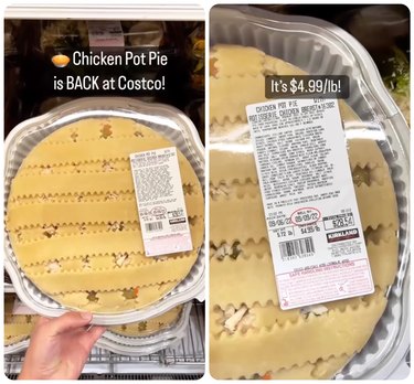 screenshot of instagram video of costco chicken pot pies