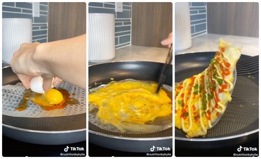 screenshot of tiktok video making vietnamese pizza