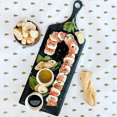 Candy Cane Caprese Board