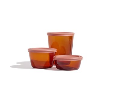 amber glass food storage containers