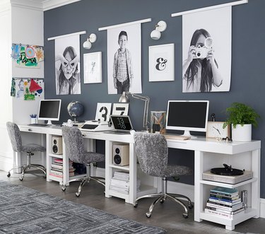 office with hung photos