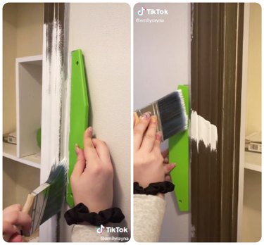 Using a trim guard to paint trim without painter's tape