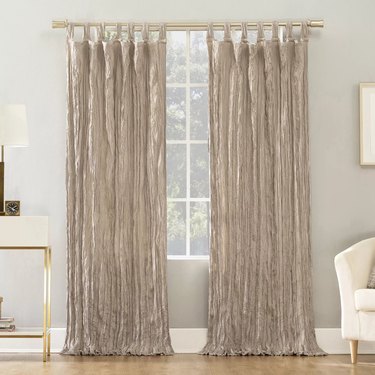 Semi-sheer distressed velvet curtain panel