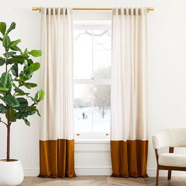 Colorblocked velvet curtains from West Elm