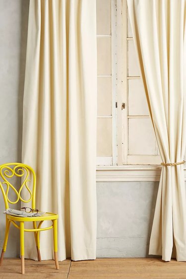 Cream matte velvet curtain
