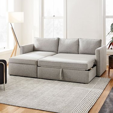 West Elm Harris 2-Piece Pop-Up Sleeper Sectional With Storage Chaise
