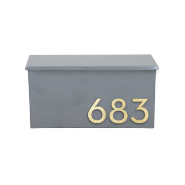 address on gray mailbox