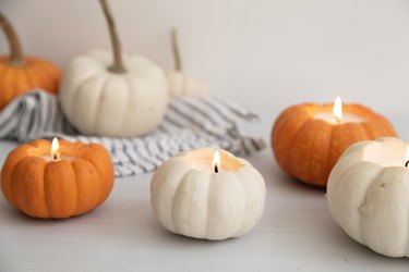 DIY pumpkin candles