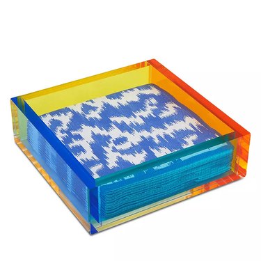 Colorful acrylic napkin tray