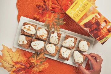 pumpkin baked goods on rectangular plate