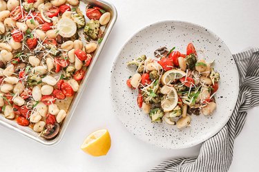 Lemon Parmesan sheet pan gnocchi with veggies