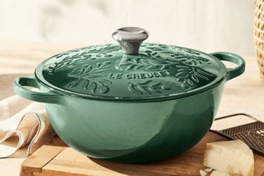 green cast iron with pattern