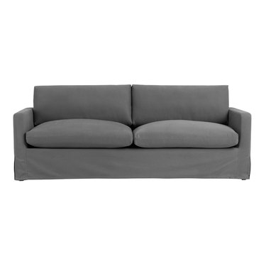 Dark grey slipcover sofa