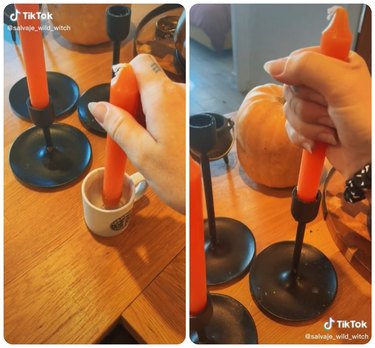 How to fit candles into candlesticks