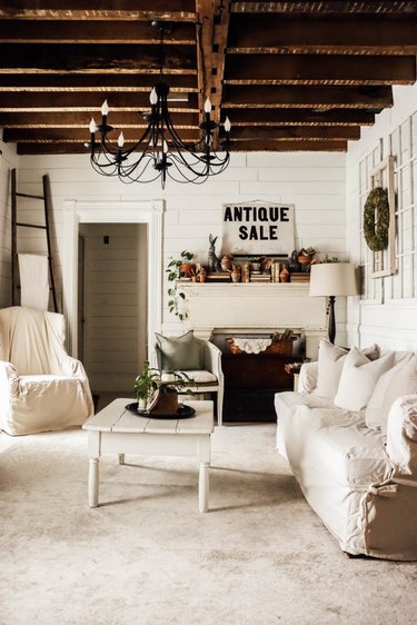 vintage living room in classic farmhouse style