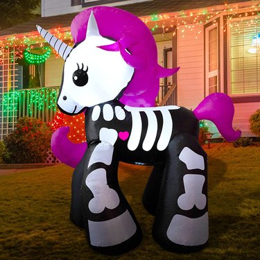 GOOSH 5.2-Foot Skeleton Unicorn Halloween Inflatable