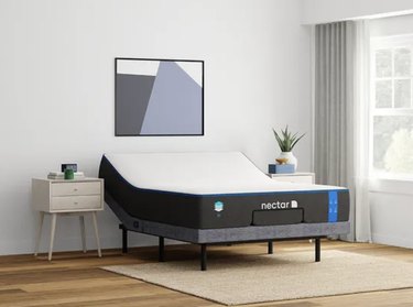 adjustable bed frame in minimalist bedroom