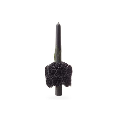 black floral taper candle