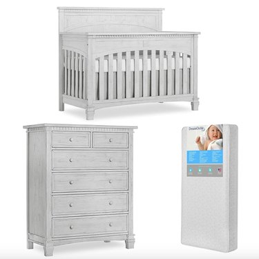 Evolur Santa Fe 5-in-1 Convertible Crib and Tall Chest with Mattress, $1,670.78