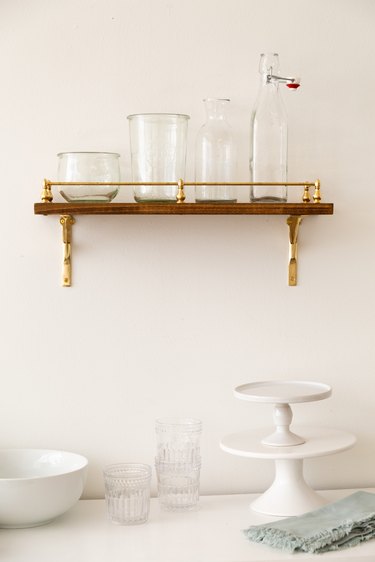 DIY Brass Rail Gallery Shelf Tutorial