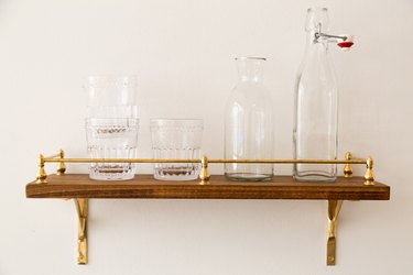 DIY Brass Rail Gallery Shelf Tutorial