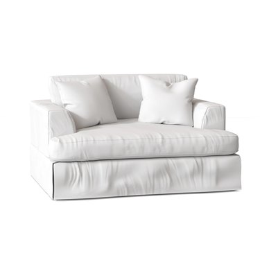 plush white armchair
