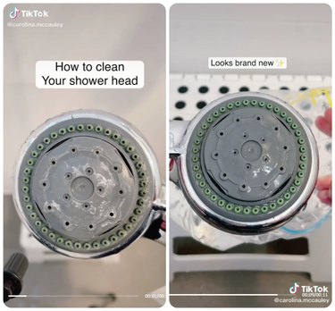 Showerhead before-and-after