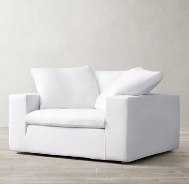 white cloud chair by restoration hardware