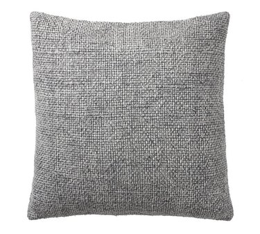 Textured grey pillow cover