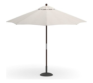Umbrella on stand for outdoors