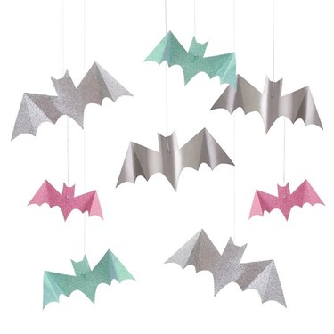 Pastel Halloween glitter hanging bats by Meri Meri